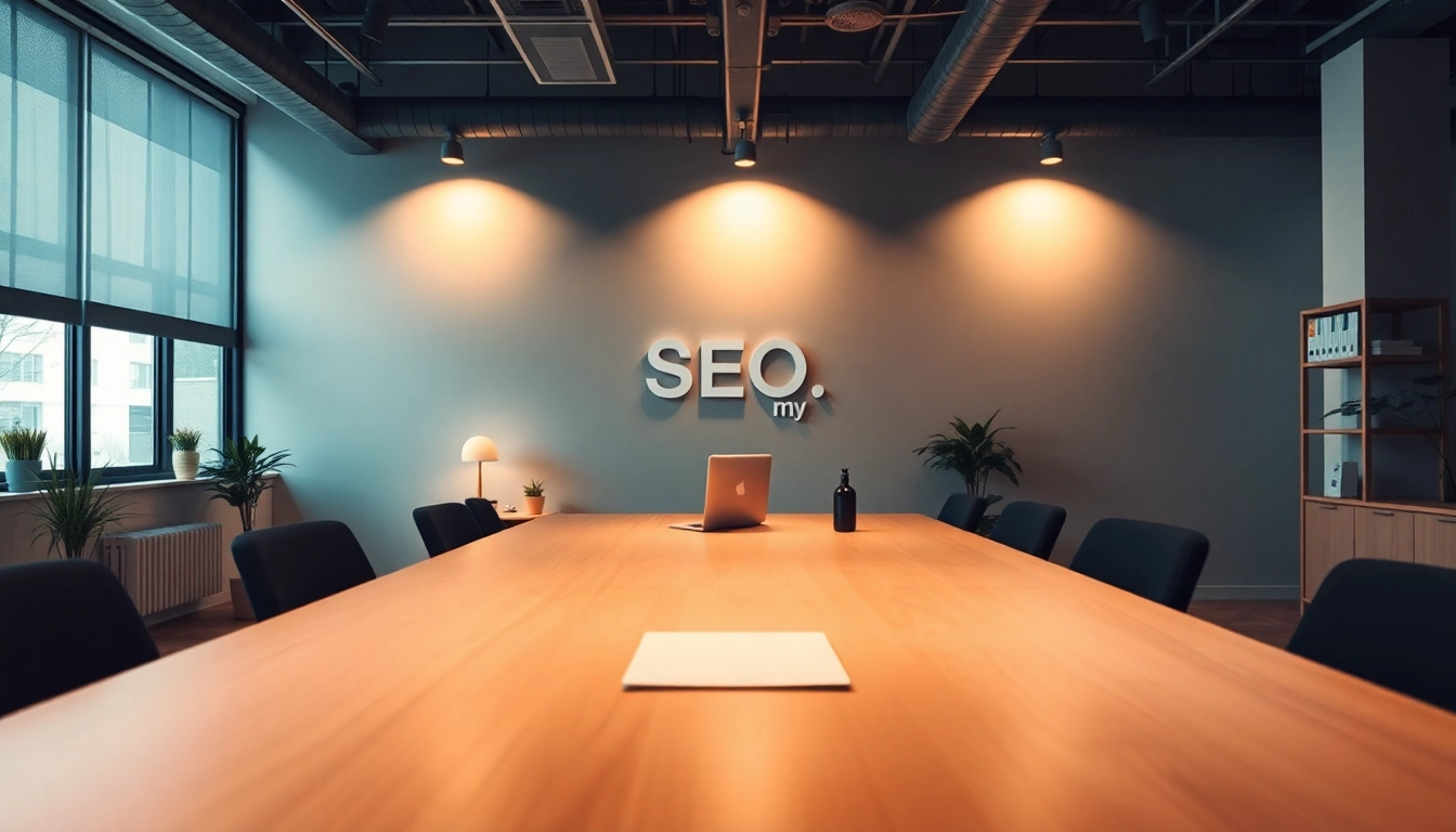 Optimieren Sie Ihre SEO.my-Strategie in einem Expertenbüro mit modernen Designelementen.