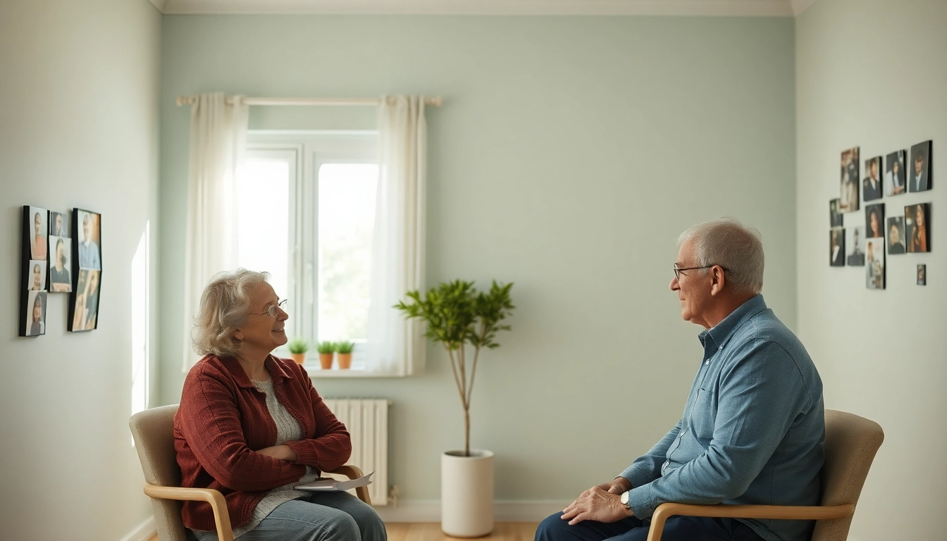 Aktive Pflegeberatung Köln: Beraterin im Gespräch mit Senioren zeigt individuelle Lösungen auf.