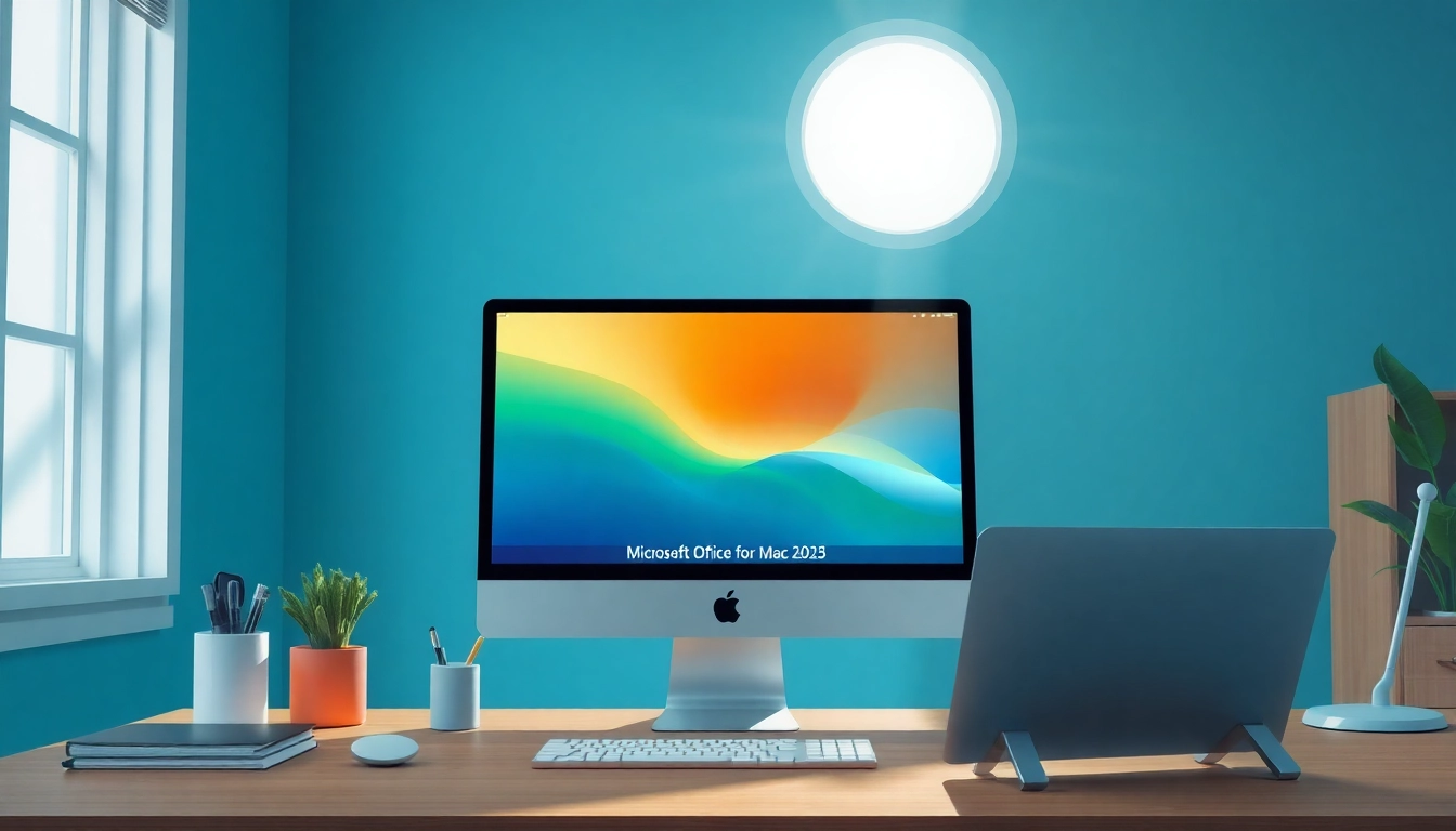 Erleben Sie Microsoft Office für Mac 2025 in einem inspirierenden Arbeitsbereich, der Kreativität fördert.