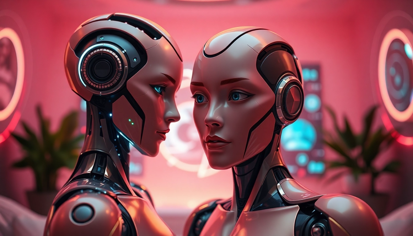 The AI sex bot in a warm, inviting setting, showcasing advanced lifelike features and modern technology.