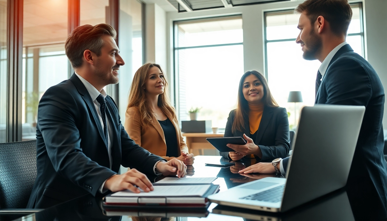 Headhunter Schweiz berät einen Kandidaten in einem modernen Büro.